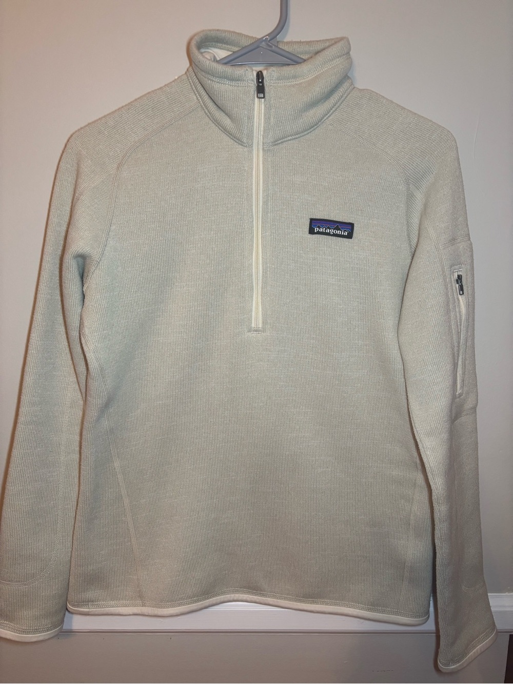 Patagonia Cream Quarter-Zip Sweater